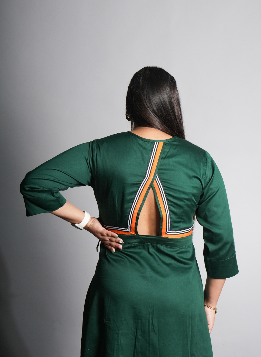 Emerald Piping Wrap Midi