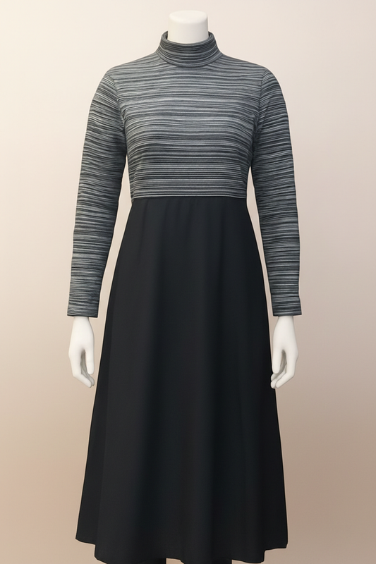 The Signature Black Turtleneck Midi Dress