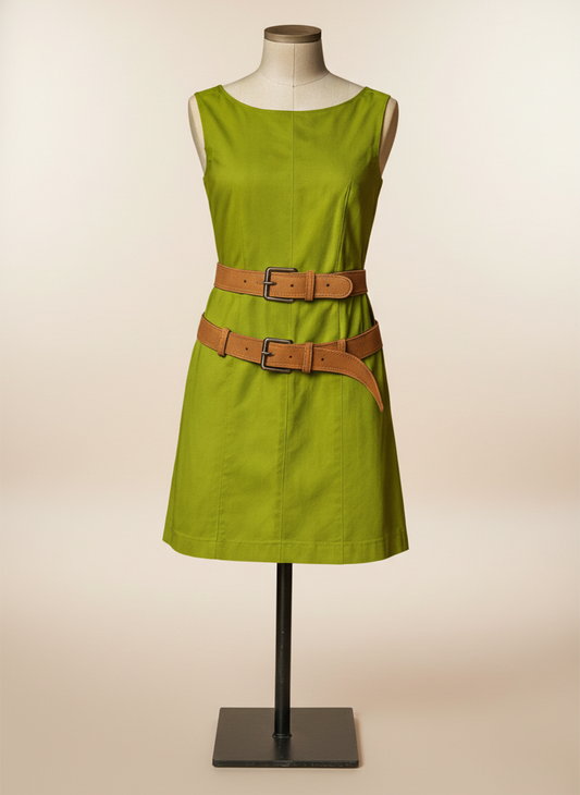 Green Belted Mini Dress