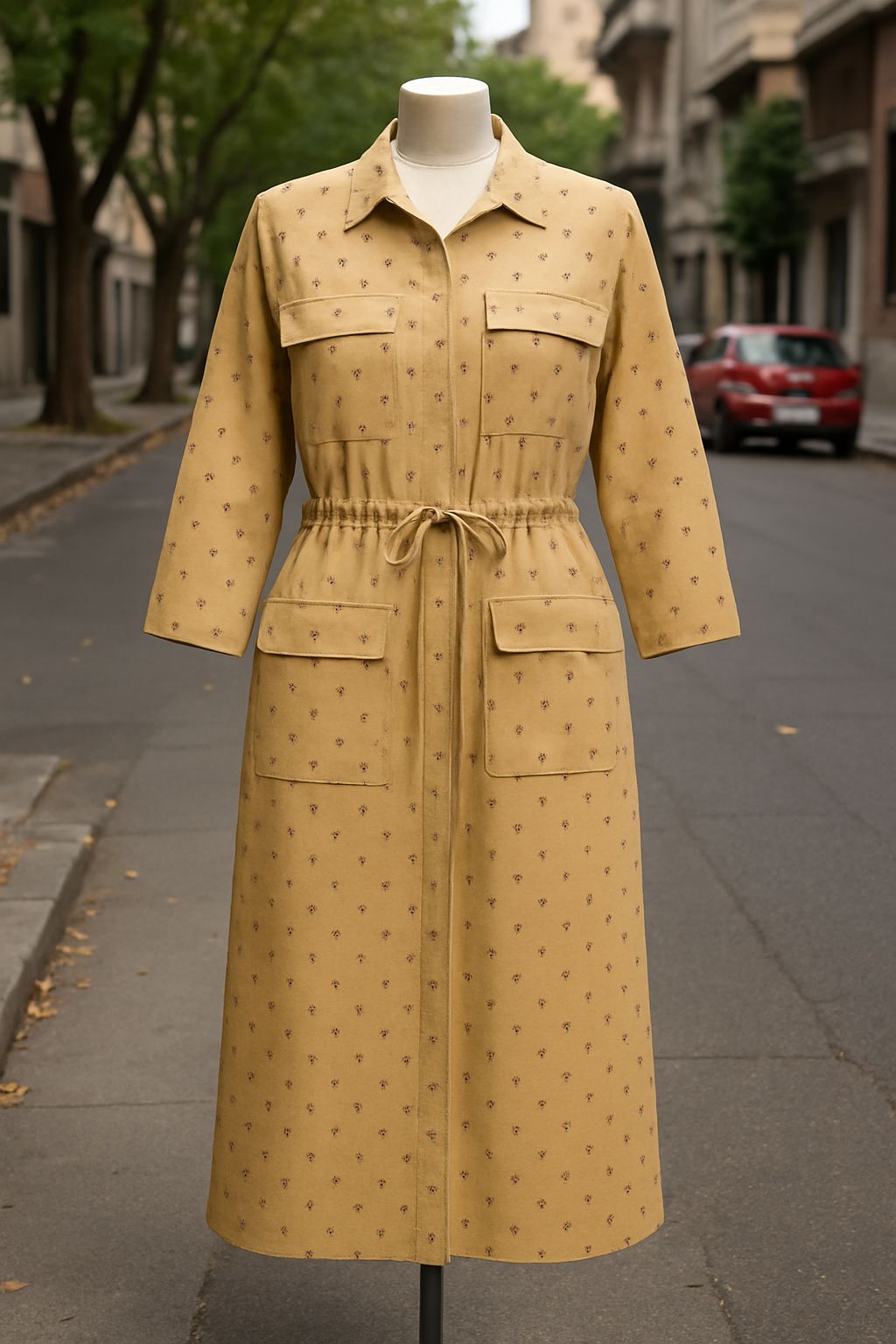 Yellow pattern dress