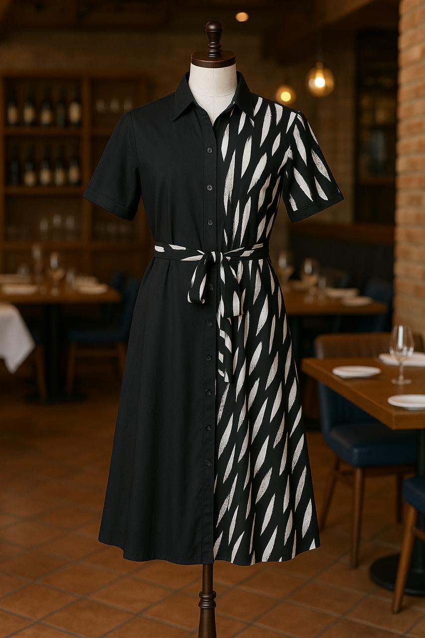 Black White Pattern Dress