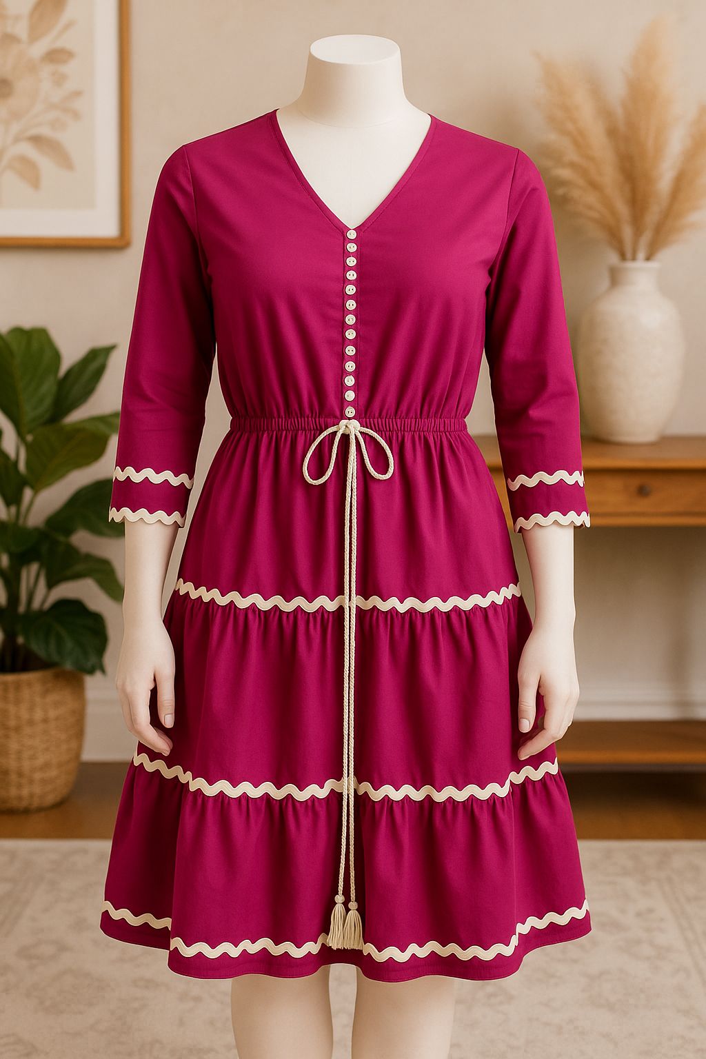 BERRY BLISS TIERED DRESS