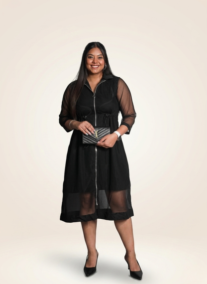 Modern Mesh Statement Midi