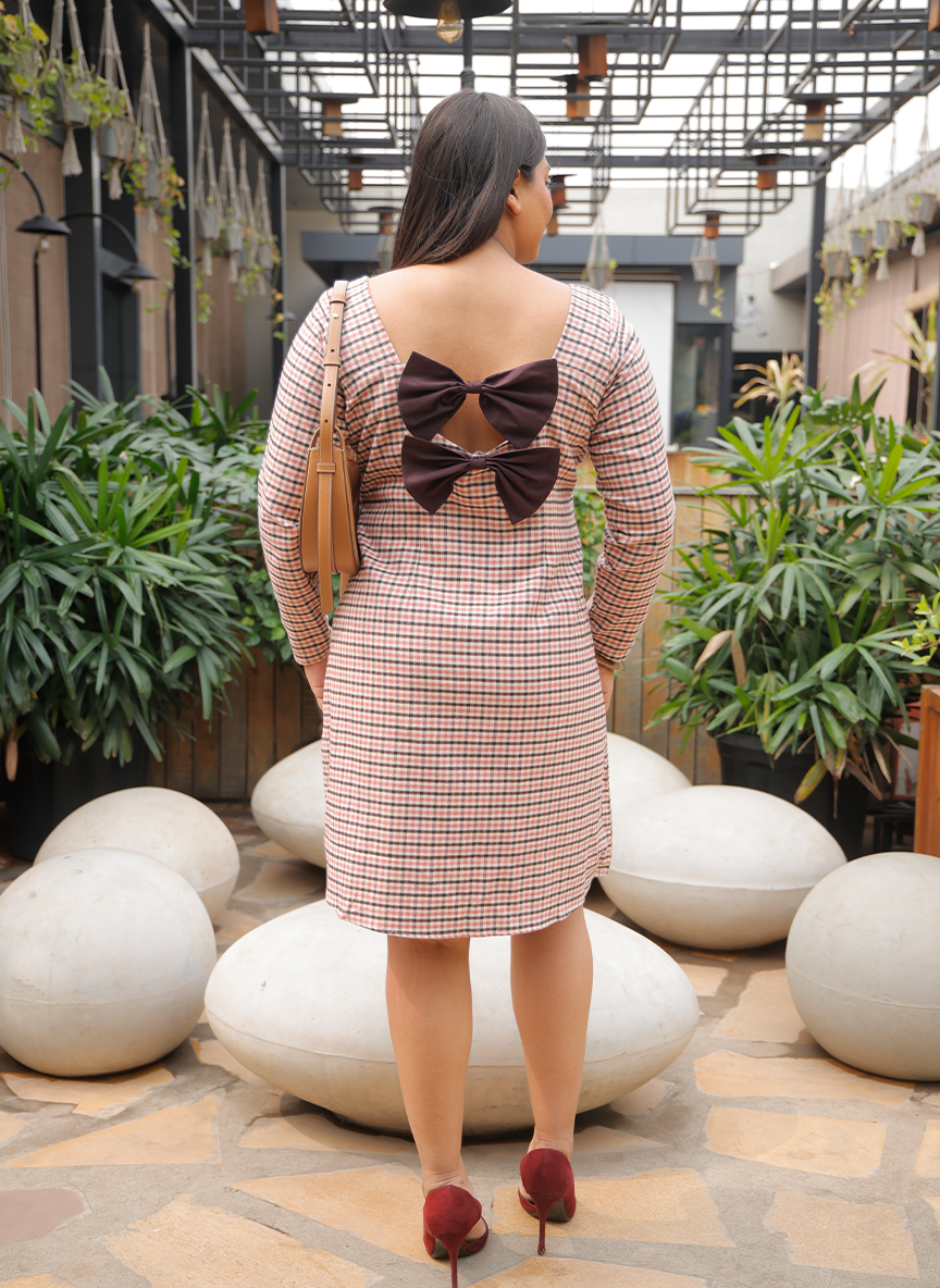 Vintage Check Bow Dress