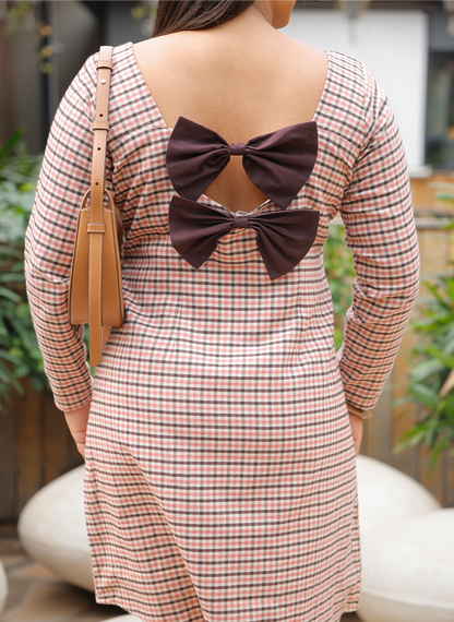 Vintage Check Bow Dress