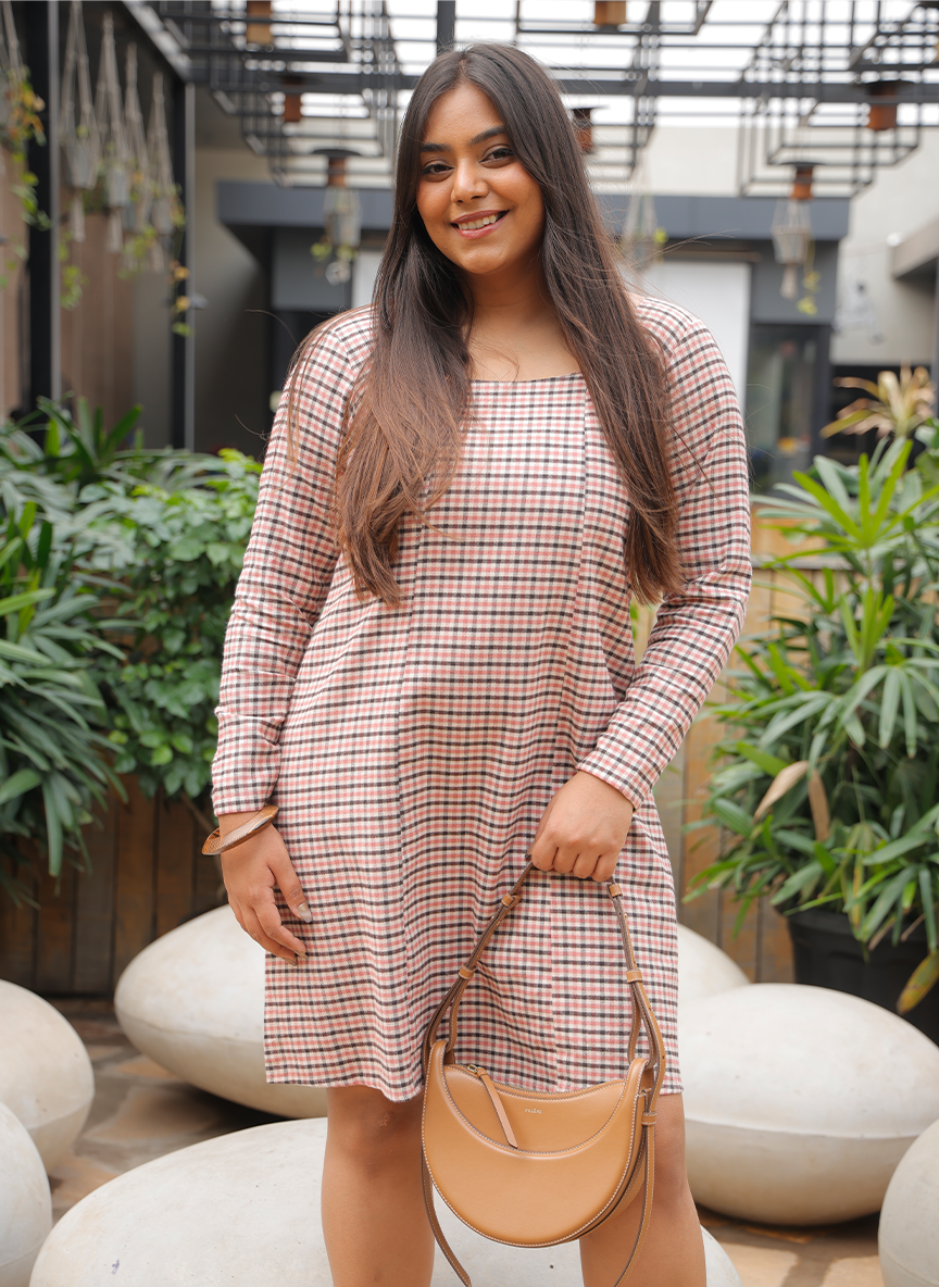 Vintage Check Bow Dress