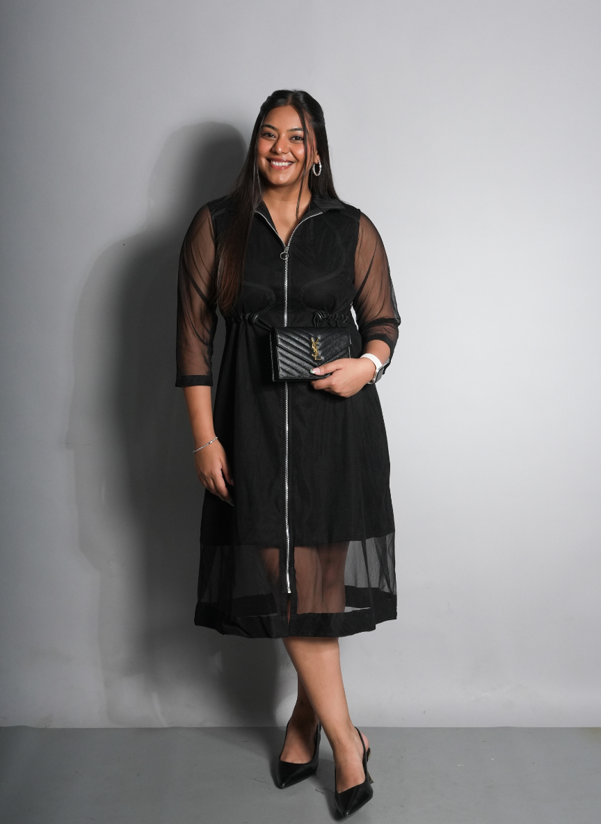 Modern Mesh Statement Midi
