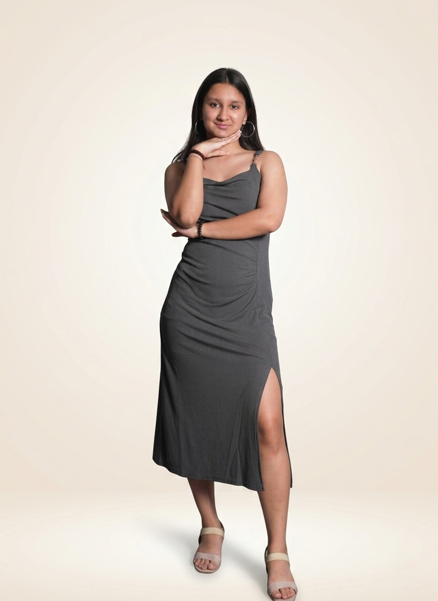 Twilight Side-Slit Midi Dress