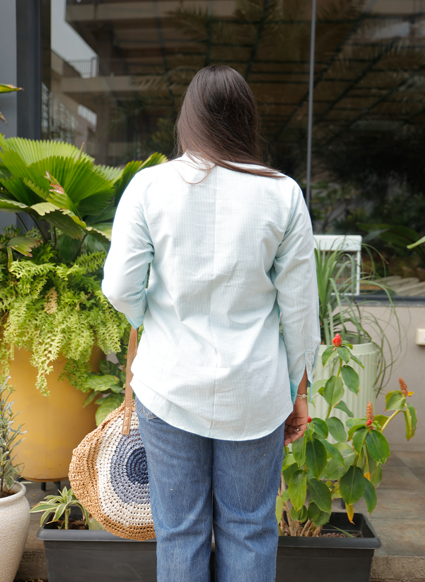 Mint Charm Bow Shirt