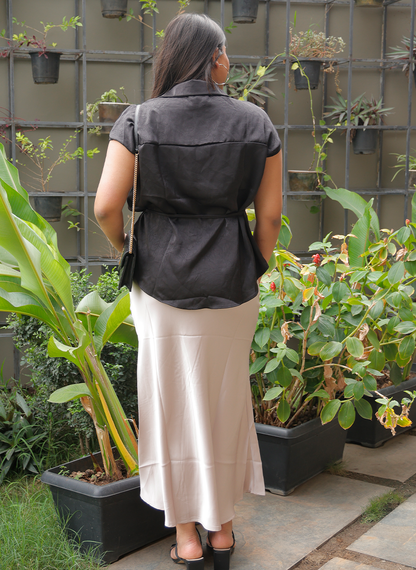 Ivory Satin Skirt