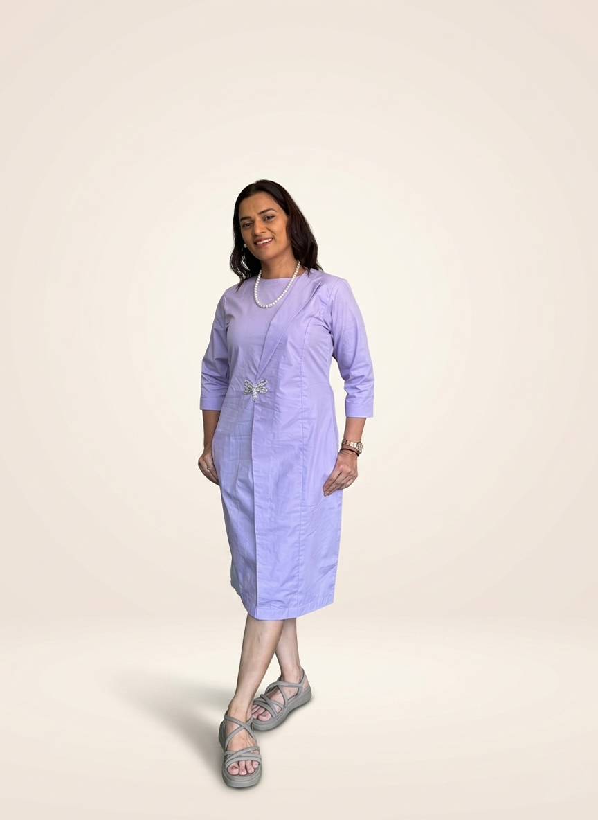 Lavender Fold Midi Dress
