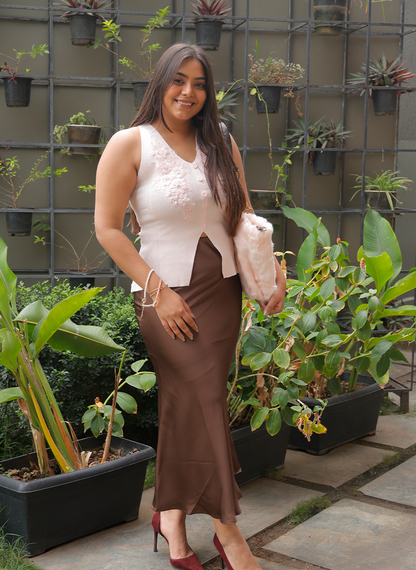 Mocha Satin Skirt
