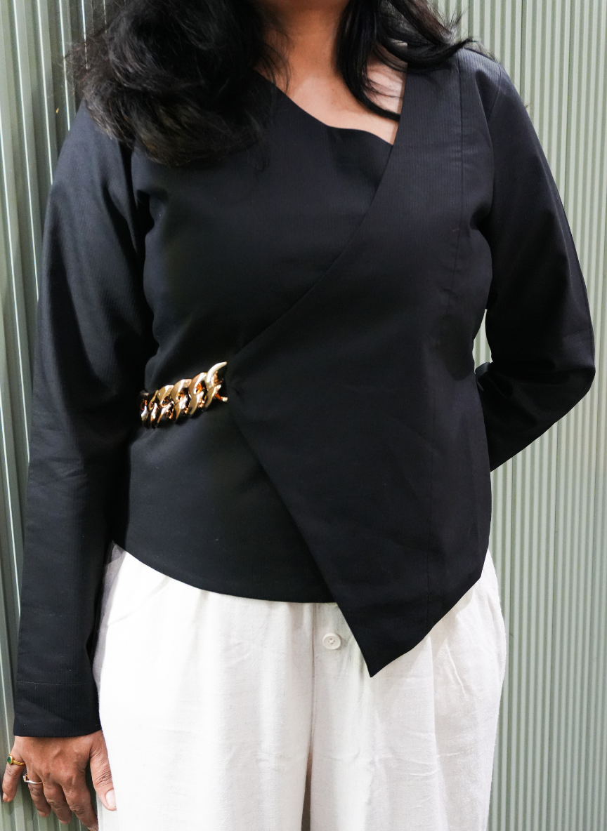 Asymmetric Meridian Wrap Top