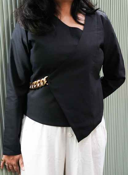 Asymmetric Meridian Wrap Top