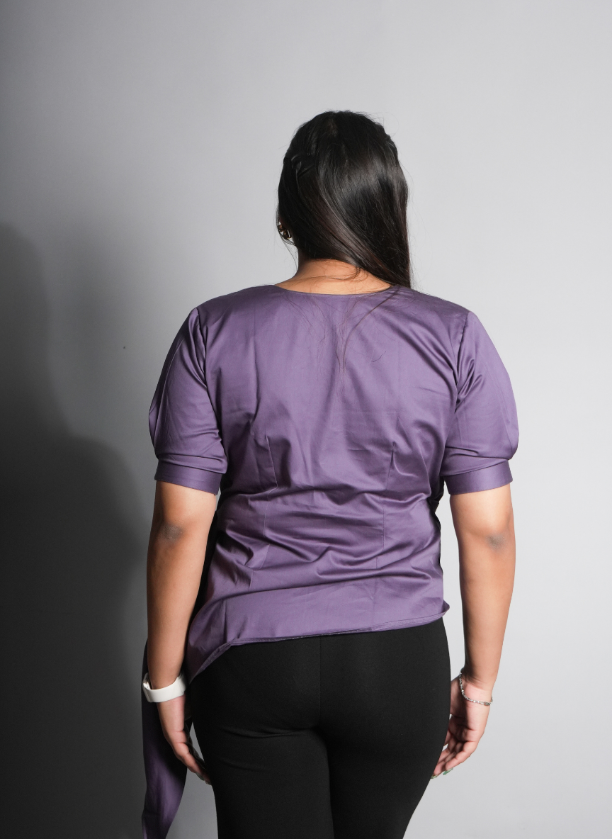 Violet Butterfly Wrap Top