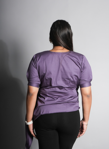 Violet Butterfly Wrap Top