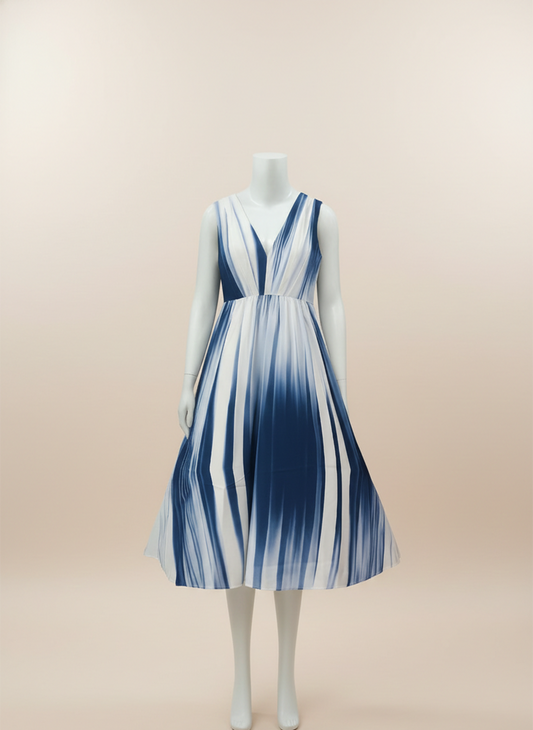 Ocean Blue V-Neck Dress