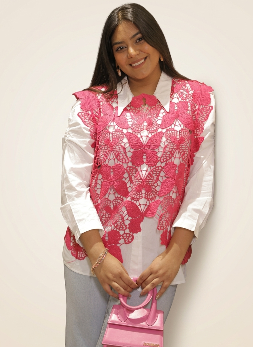 Butterfly Bloom Lace Overlay Top - SOLD OUT
