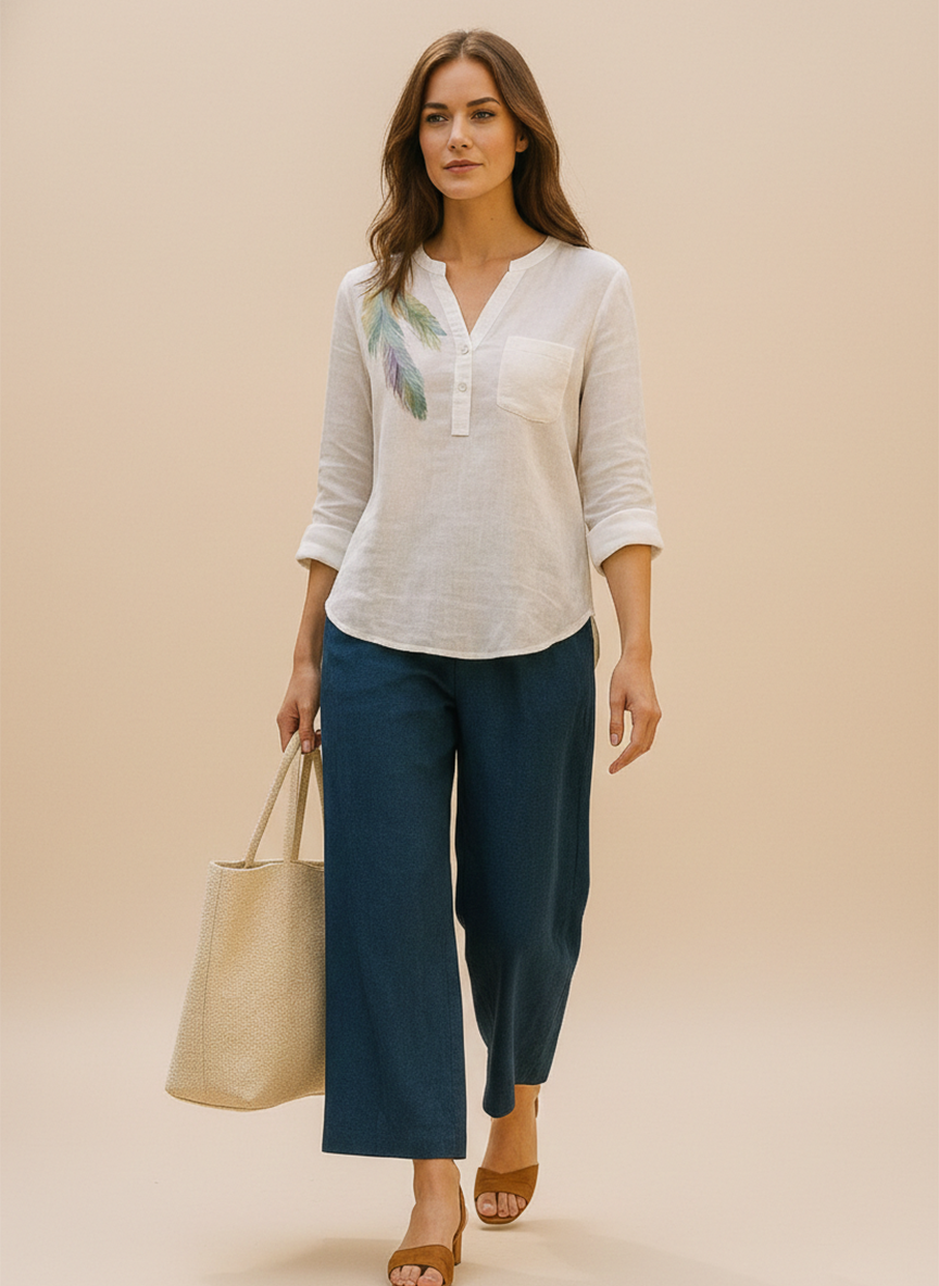 Essential Ivory V-Neck Blouse