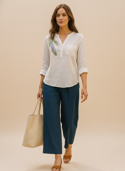 Essential Ivory V-Neck Blouse