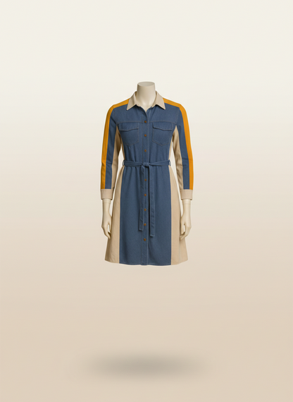 Denim 3 colour dress