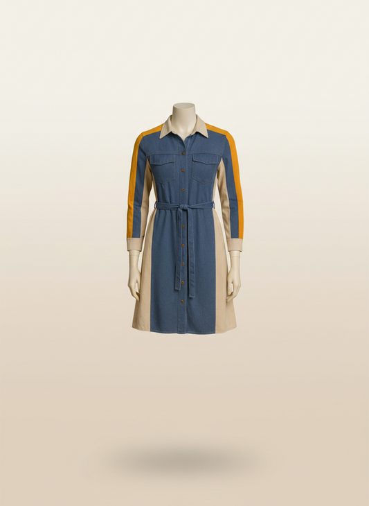 Denim 3 colour dress
