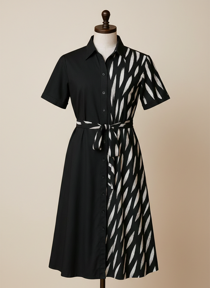 Black White Pattern Dress