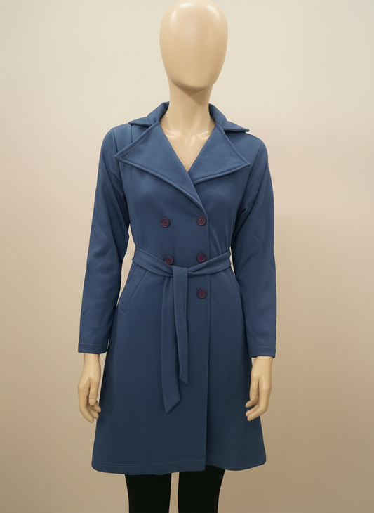 Navy Trench-Style Dress