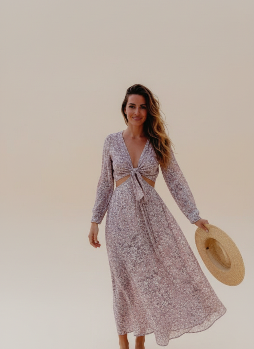 Pink and white Dress