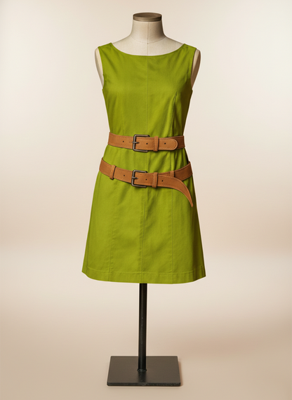 Green Belted Mini Dress