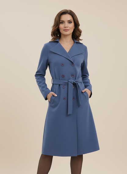Navy Trench-Style Dress