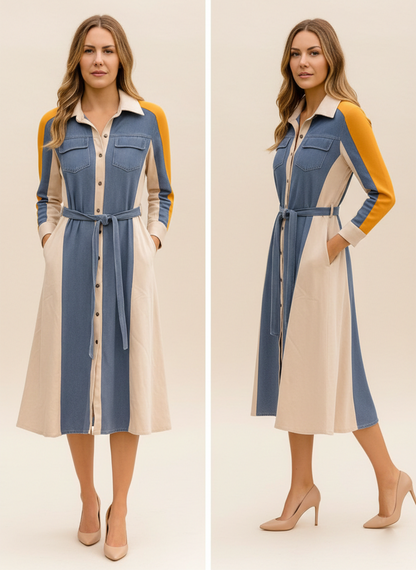 Denim 3 colour dress