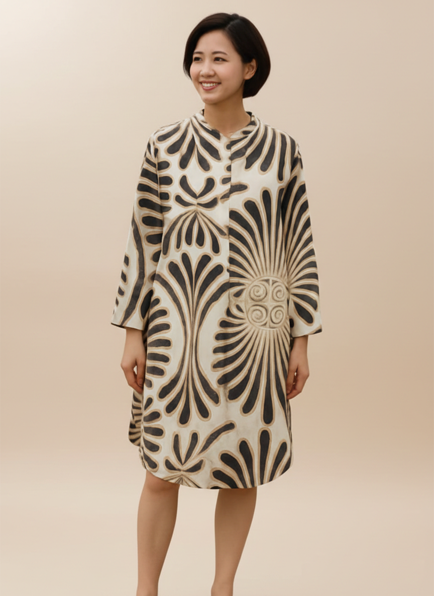 Sienna Graphic Petal Shift Dress