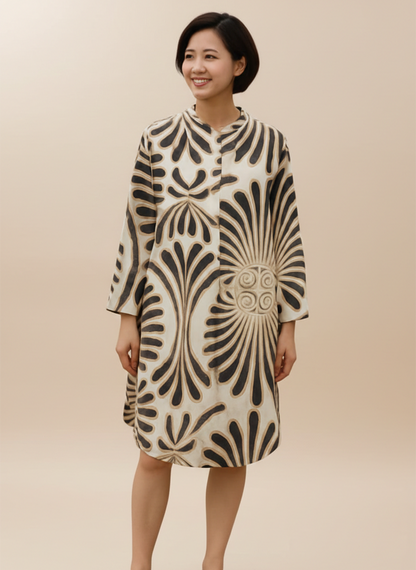 Sienna Graphic Petal Shift Dress