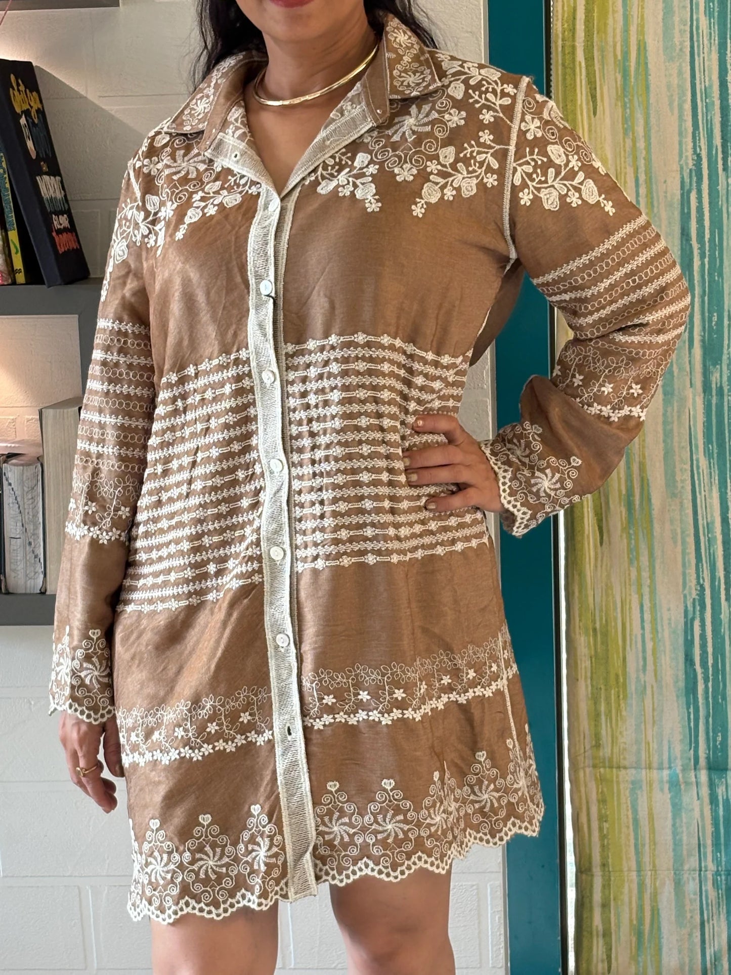 Sandy Bloom Shirt Dress