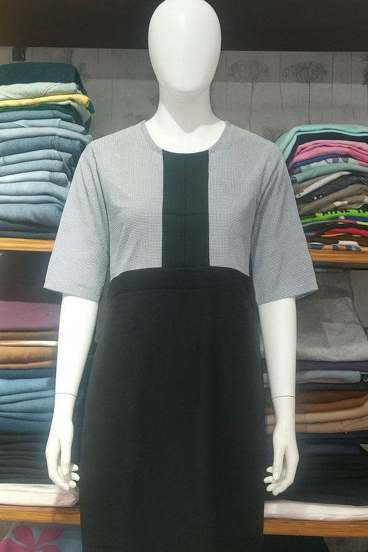 Grey & Black Panel Dress