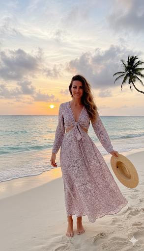Pink and white Dress