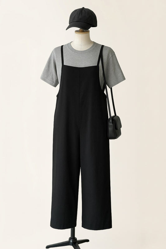 Soft Black Pocket Jumpsuit