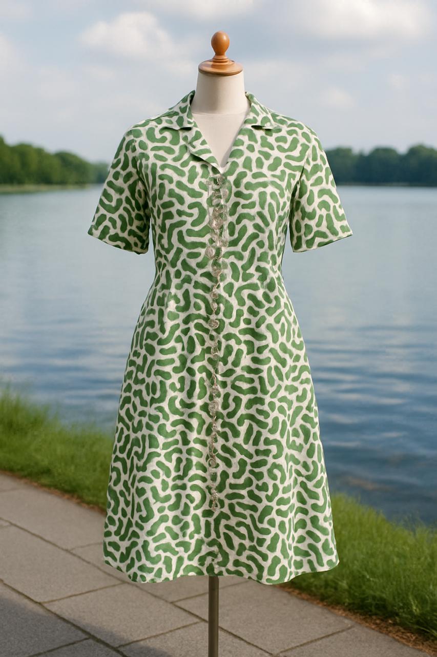 Green White Dress