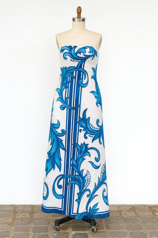 White Blue Dress