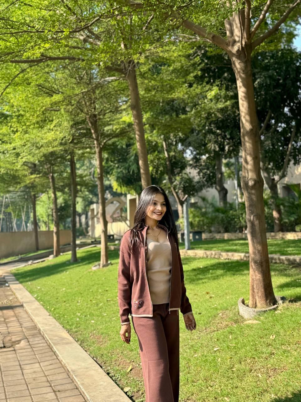 Brown Jacket Co-ord Set