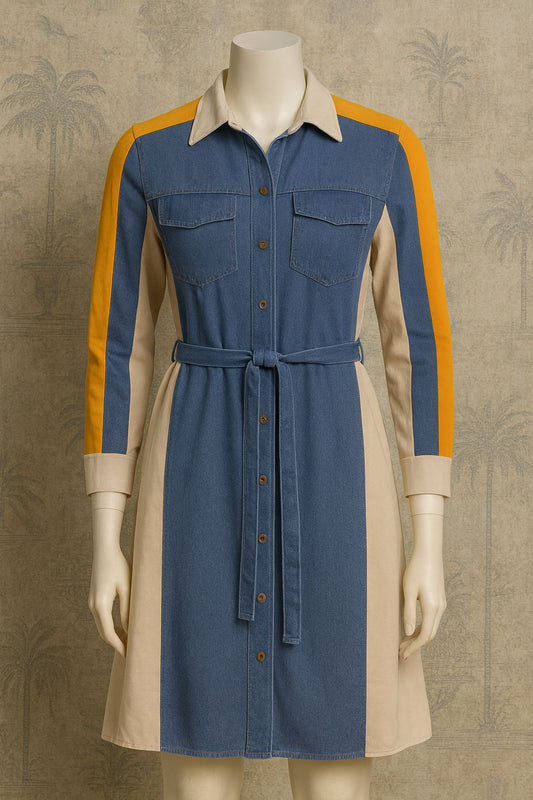 Denim 3 colour dress