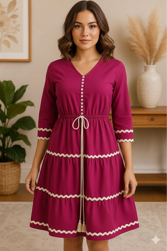 BERRY BLISS TIERED DRESS